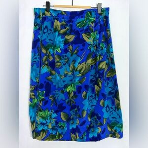 Vtg Barrie Pace 100% Pure Silk Floral Wrap Skirt Size 10 Lined
